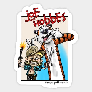 Tigerking and Calvin and Hobbes fan art Sticker